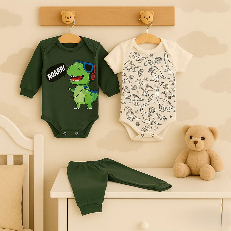 Conjunto Kit 3 Peças 100% Algodão Estampas Divertidas