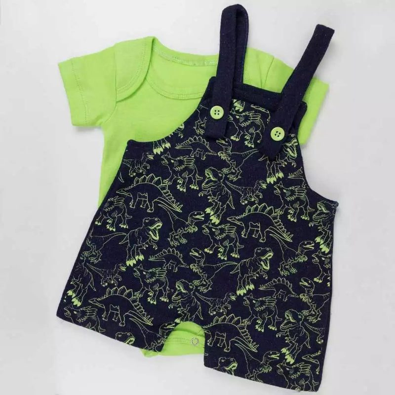 Conjunto Jardineira e body Bebê menino