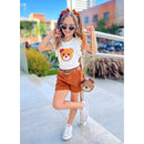 Conjunto infantil jeans menina blogueirinha