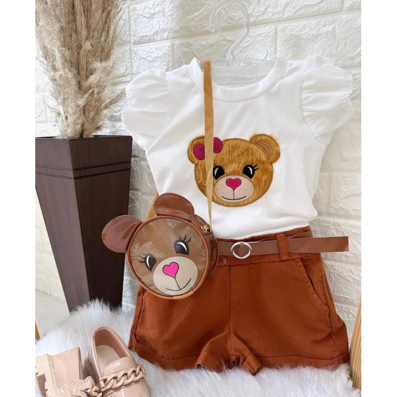 Conjunto infantil jeans menina blogueirinha