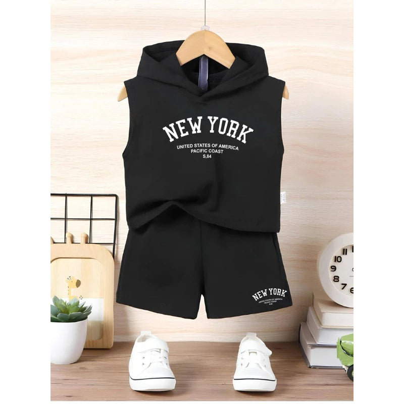 conjunto infantil menino verão regata New York