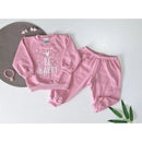 Conjunto Moletom Infantil Peluciado Rosa