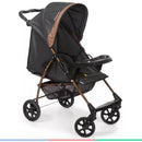 Carrinho de Bebe Reclinavel Galzerano Romano Preto/Cobre