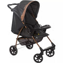 Carrinho de Bebe Reclinavel Galzerano Romano Preto/Cobre