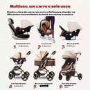 Carrinho Completo 3 EM 1 Com Moisés e Bebe Conforto