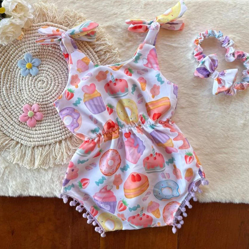 Body Infantil menina com Tiara