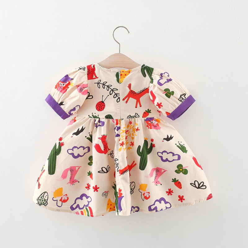 Vestido De Bebê Recém-Nascido Algodão Impresso