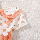 Vestido De Manga Curta Floral