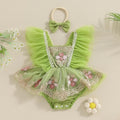 Body Infantil de Retalhos de Tule com Flores Bordadas