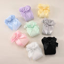 Kit Com  3 Pares De Meias De Laço Sólidas Para Bebês Meninas