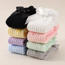 Kit Com  3 Pares De Meias De Laço Sólidas Para Bebês Meninas