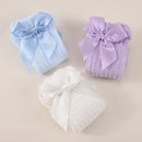 Kit Com  3 Pares De Meias De Laço Sólidas Para Bebês Meninas