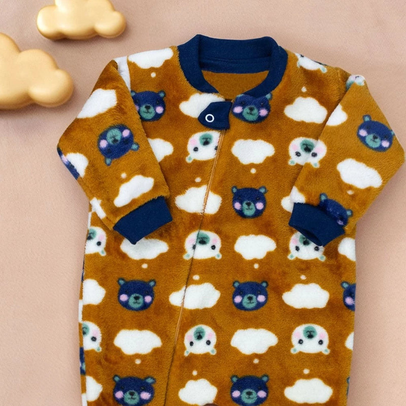 Macacão Peluciado  Ursinhos Nas Nuvens Caramelo