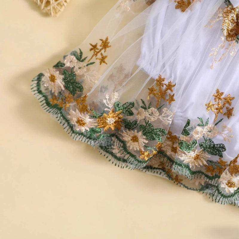 Vestido Com Bordado De Flores