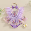 Body Infantil de Retalhos de Tule com Flores Bordadas